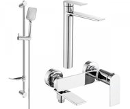 Mexen Zero Set basin + bath mixer with accessories DF62, chrome (7113DF62-00) - Tap