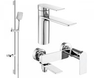 Mexen Zero Set basin + bath mixer with accessories DS62, chrome (71103DS62-00) - Tap