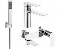 Mexen Zero Set basin + bath mixer with accessories R02, chrome (71103R02-00) - Tap