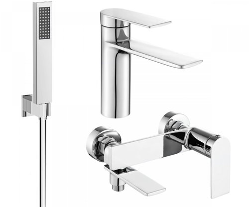 Mexen Zero Set basin + bath mixer with accessories R02, chrome (71103R02-00) - Tap - Main image