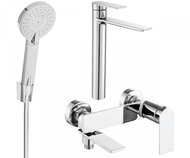 Mexen Zero Set basin + bath mixer with accessories R40, chrome (71113R40-00) - Tap