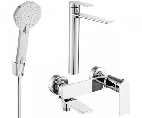 Mexen Zero Set basin + bath mixer with accessories R40, chrome (71113R40-00) - Tap - Main image