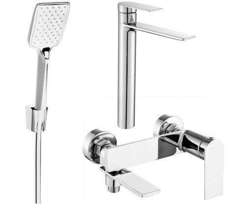 Mexen Zero Set basin + bath mixer with accessories R62, chrome (71113R62-00) - Tap - Main image