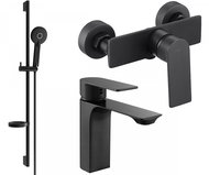 Mexen Alexa Set basin + shower mixer with accessories DS40, black (71204DS40-70) - Tap