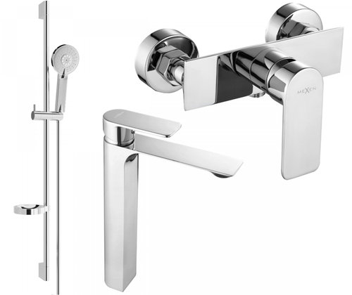 Mexen Alexa Set basin + shower mixer with accessories DS40, chrome (71214DS40-00) - Tap - Main image