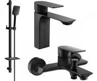 Mexen Alexa Set basin + bath mixer with accessories DQ62, black (71203DQ62-70) - Tap