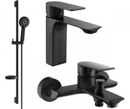 Mexen Alexa Set basin + bath mixer with accessories DS40, black (71203DS40-70) - Tap