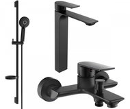 Mexen Alexa Set basin + bath mixer with accessories DS40, black (71213DS40-70) - Tap