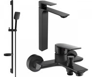 Mexen Alexa Set basin + bath mixer with accessories DS62, black (71213DS62-70) - Tap