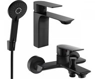 Mexen Alexa Set basin + bath mixer with accessories R40, black (71203R40-70) - Tap