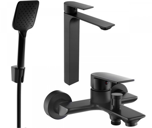 Mexen Alexa Set basin + bath mixer with accessories R62, black (71213R62-70) - Tap - Main image