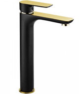 Mexen Alfa high basin mixer, black/gold (745710-75) - Tap