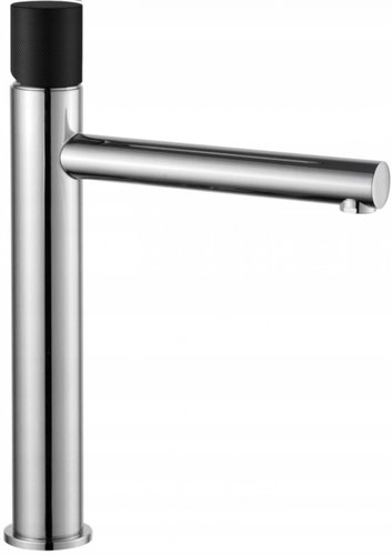 Mexen Elba One basin mixer, tall, chrome / black (74111-07) - Tap - Main image