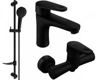 Mexen Kama DF05 Set of basin and shower mixer with accessories, black (72504DF05-70) - Tap