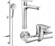 Mexen Kama DF75 Set basin mixer + shower mixer with accessories, chrome (72514DF75-00) - Tap