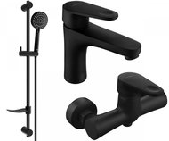 Mexen Kama DF75 Set of basin and shower mixer with accessories, black (72504DF75-70) - Tap