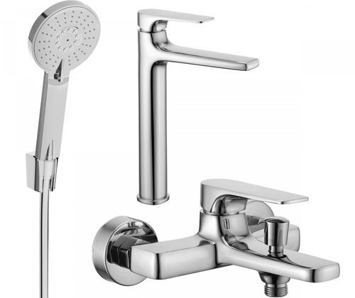 Mexen Lynx R40 Set basin and bath mixer with accessories, chrome (745913R40-00) - Tap - Main image