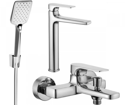 Mexen Lynx R62 Set basin and bath mixer with accessories, chrome (745913R62-00) - Tap - Main image