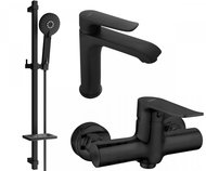 Mexen Pecos DQ40 Set basin mixer + shower mixer with accessories, black (72704DQ40-70) - Tap