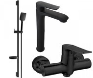 Mexen Pecos DS62 Set basin mixer + shower mixer with accessories, black (72714DS62-70) - Tap