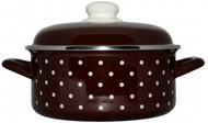 Metalac brown dot, shallow casserole Standard with lid 20 cm, 2,75 l - Casserole Pot