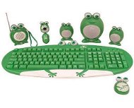 The Frog Family - Frog Set 5 in 1 zelený (green) - klávesnice ENG, myš, repro, webkamera, rádio, PS/ - Keyboard
