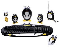 The Frog Family - Pinguin Set 5 in 1 černo-žlutý (black-yellow) - klávesnice ENG, myš, repro, webkam - Keyboard