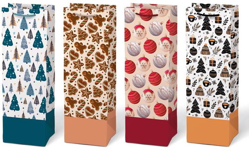 MFP Karácsonyi V30, 120 x 360 x 100 mm - 1 darab (többféle minta) - Italos dísztasak - Fő fotó