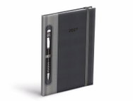 MFP 2027 T805 PU tmavě šedý/šedý, na propisku s gumkou - Planner