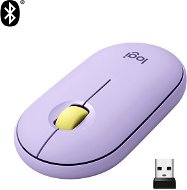 Logitech Pebble M350 Wireless Mouse, Lavender & Lemonade - Egér