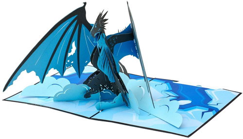 3D Ice Dragon Greeting Card - Greeting Card - Main image