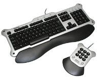 Klávesnice Saitek Gamers Keyboard - multimediální, černostříbrná, předložka, modře podsvícené kláves - -