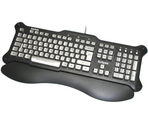 Klávesnice Saitek Eclipse Keyboard - multimediální, černostříbrná, předložka, modře podsvícené kláve - - - Main image