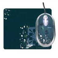 Mouse Saitek Expressions with mousepad, petal print (green), USB2.0 - Gaming Mouse