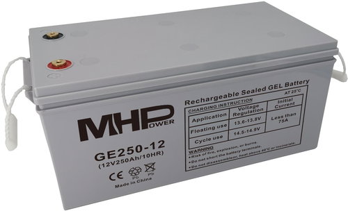MHPower GE250-12 Gel battery 12V/250Ah, Terminal T3 - M8, Deep Cycle; GE250-12 - UPS Batteries - Main image