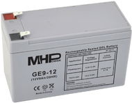 MHPower gelový akumulátor 12 V/9 Ah, Faston F2 - 6,3 mm, Deep Cycle, GE9-12 - Baterie pro záložní zdroje
