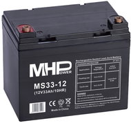 MHPower AGM lead acid battery 12 V/33 Ah, Terminal L2 - 6,4, MS33-12 - UPS Batteries