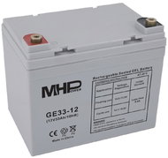 MHPower gel battery 12 V/33 Ah, Terminal T2 - M6, Deep Cycle, GE33-12 - UPS Batteries