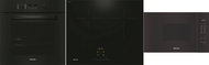 MIELE H 2861-1 BP Black 125 Edition + MIELE KM 7363 FL + MIELE M 2230 SC - Oven, Cooktop and Microwave Set