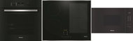 MIELE H 2766-1 B 125 Edition + MIELE KM 7466 FR 125 Edition + MIELE M 2230 SC - Oven, Cooktop and Microwave Set