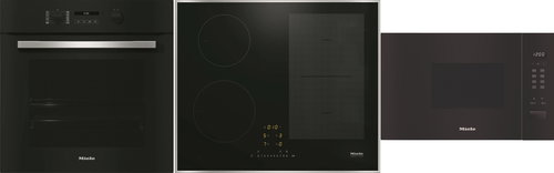 MIELE H 2766-1 B 125 Edition + MIELE KM 7466 FR 125 Edition + MIELE M 2230 SC - Oven, Cooktop and Microwave Set - Main image