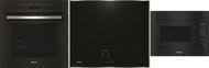 MIELE DGC 7151 Black Line + MIELE KM 7363 FR + MIELE M 2240 SC OBSW - Oven, Cooktop and Microwave Set