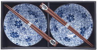 Made In Japan Set of 2 bowls 15 cm in white with blue flowers - Bowl Set