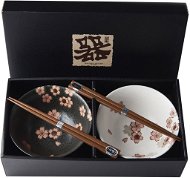 Bowl Set Made In Japan Cherry Blossom Bowl Set with Chopsticks 400ml 2 pcs - Sada misek