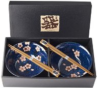 Bowl Set Made In Japan Pink Sakura Bowl Set with Chopsticks 400ml 2pcs - Sada misek