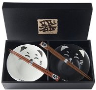 Bowl Set Made In JapanSet of Cat Face Design bowls with chopsticks 400 ml 2 pcs - Sada misek