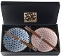 Made In Japan Set of Asanoha Design bowls with chopsticks 400 ml 2 pcs - Bowl Set