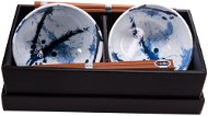 Made In Japan Set of Blue & White Bowl Set with Chopsticks 350ml 2pcs - Bowl Set