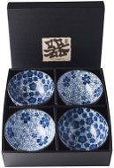 Made In Japan Blue Plum & Cherry Blossom Design Bowl Set 250ml 4pcs - Bowl Set