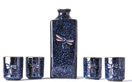Made In Japan Dragonfly sake set blue 5 pcs - Carafe 